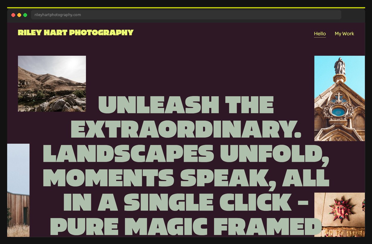 Riley Hart Photography web design